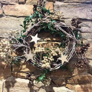 Gold and Copper Winter Berry Christmas Wreath
