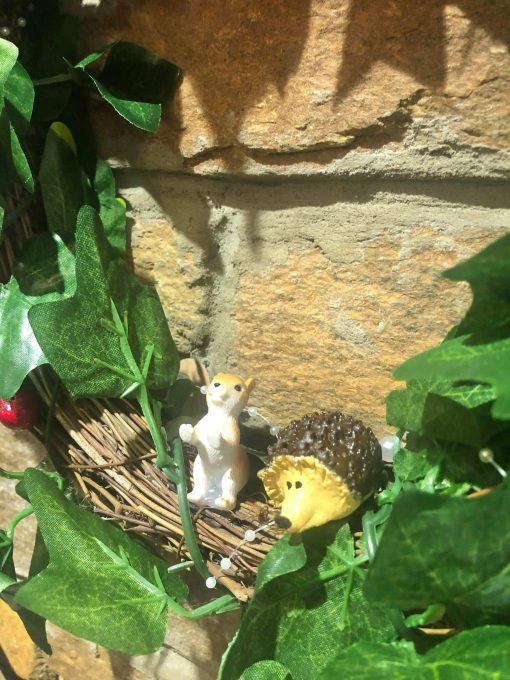 Handmade Christmas Wreath Woodland Animals - Image 2
