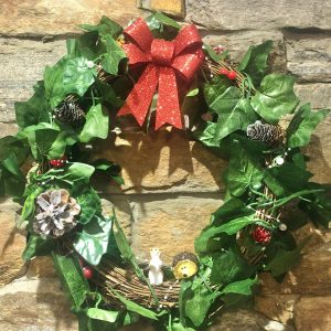 Handmade Christmas Wreath Woodland Animals