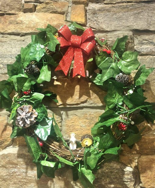 Handmade Christmas Wreath Woodland Animals