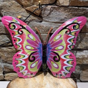 Large Metal Butterfly Bright Pink