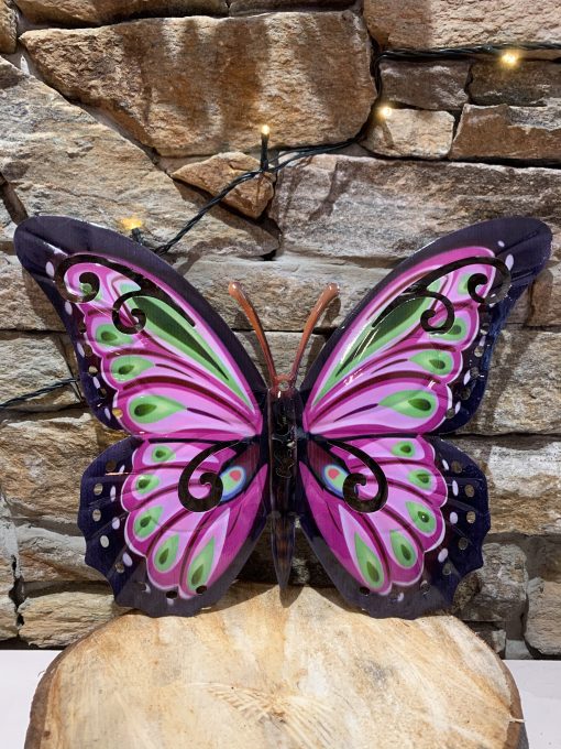 Large Metal Butterfly Pink