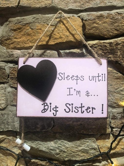 Sleeps Until I'm A Big Sister Chalkboard