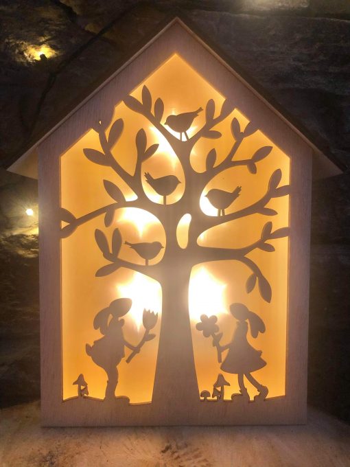 LED Wooden Cut Out Easter House - Image 2