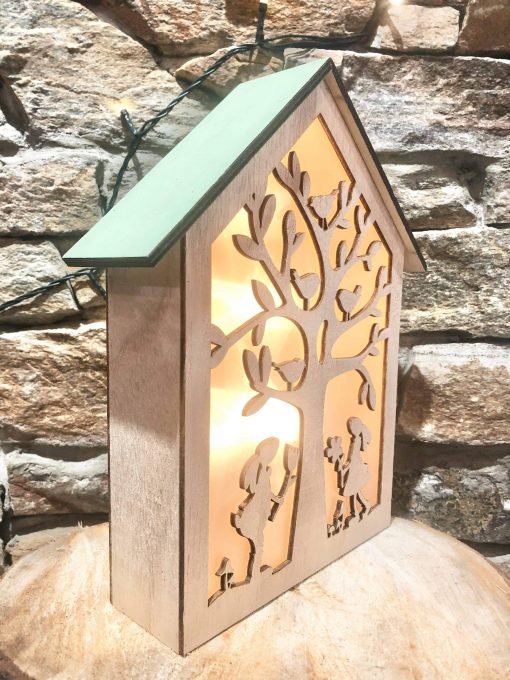 LED Wooden Cut Out Easter House - Image 3