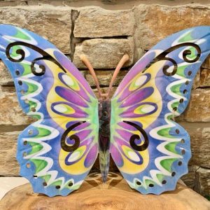 Large Metal Butterfly Blue