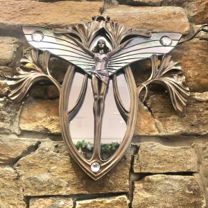 Art Deco Bronze Fairy Wall Mirror