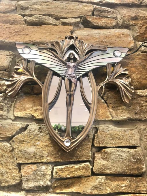 Art Deco Bronze Fairy Wall Mirror