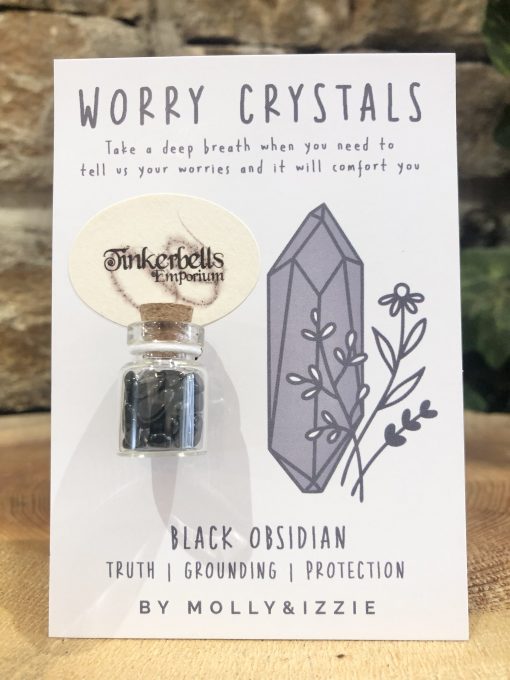 Worry Crystals Mini Chip Bottle - Black Obsidian