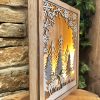 Deer Cut Out Diorama Light Up Wooden Frame - Image 2