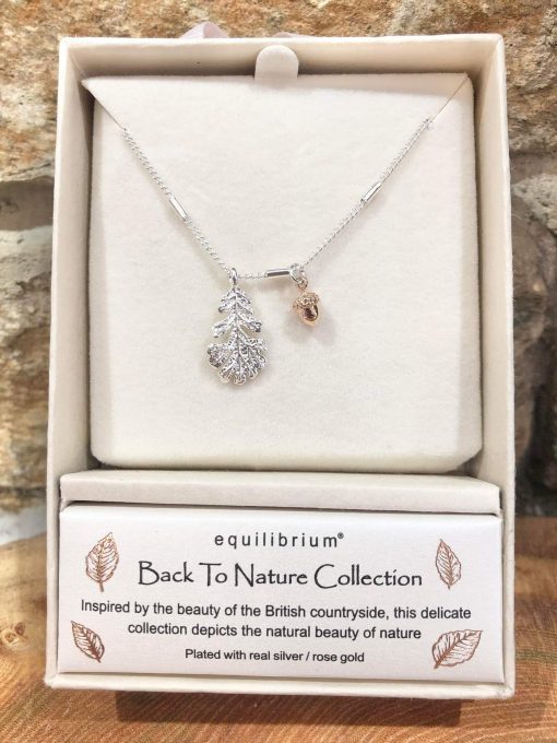 Back to Nature Acorn Leaf Necklace