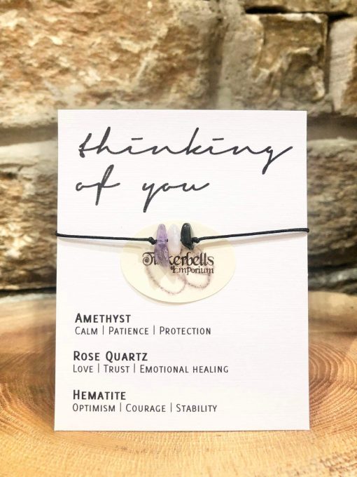 Thinking of You Crystal Bracelet Amethyst Rose Quartz and Hematite