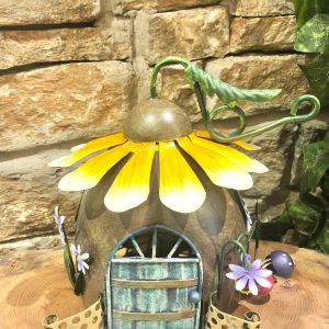 Sunflower Metal Fairy House