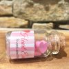 Miniature Glass Bottle Pink Heart Shaped Scented Erasers
