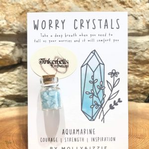 Worry Crystals Mini Chip Bottle - Aquamarine
