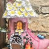 Pink Daisy Boot House Fairy Home Large