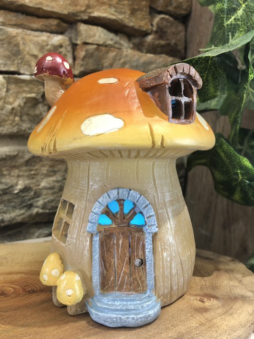 LED Colour Changing Toadstool Fairy House - Image 2