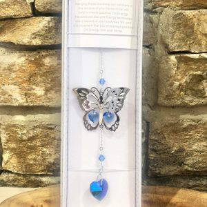Butterfly 3D Suncatcher Blue