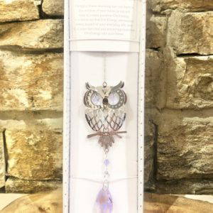 3D Owl Suncatcher Lilac