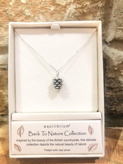 Back To Nature Pinecone Silver Necklace