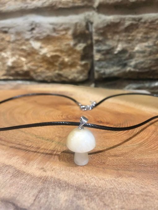 Yellow Calcite Crystal Mushroom Necklace