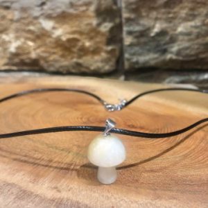 Yellow Calcite Crystal Mushroom Necklace