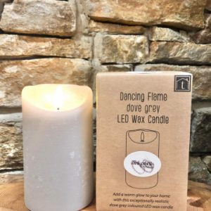 LED Church Candle Dove Grey
