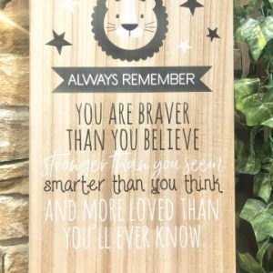 Braver Stronger Smarter Lion Coat Hook Plaque Large