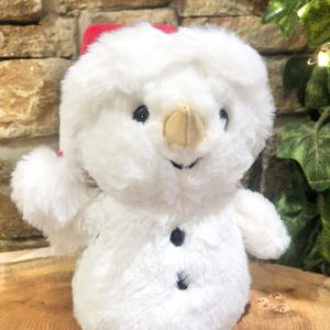 Plushy Snowman With Santa Hat