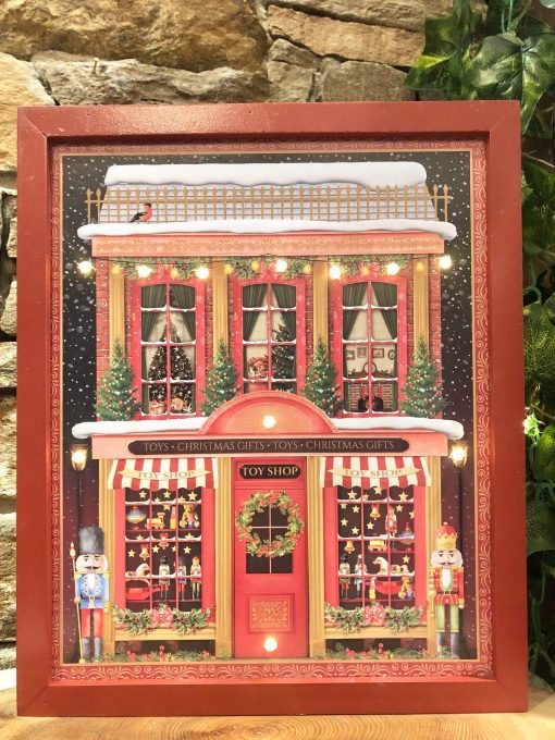 Christmas Toy Shop Frame with LED Lights Red