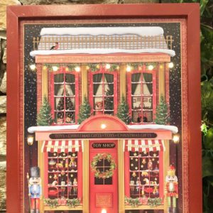 Christmas Toy Shop Frame with LED Lights Red