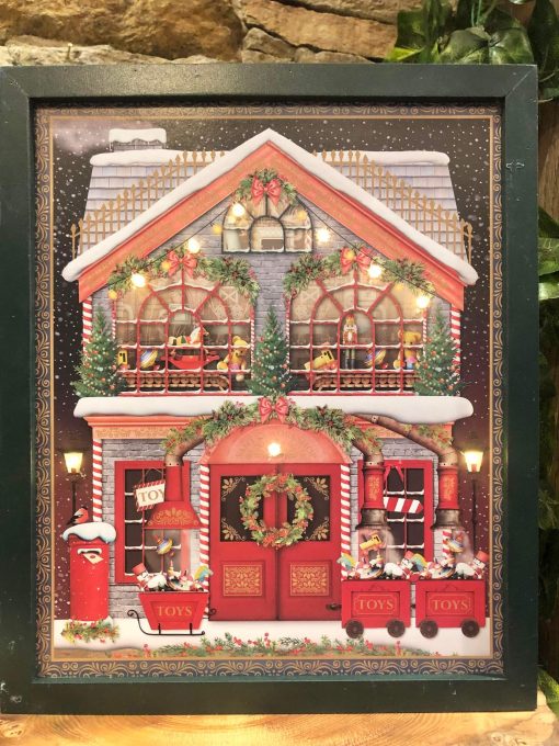 Christmas Toy Shop Frame with LED Lights Green