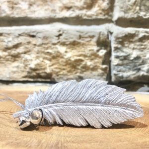 Silver Glitter Angel Feather Hanger