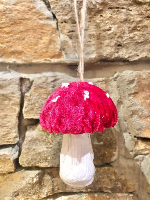 Red Velvet Hanging Mushroom