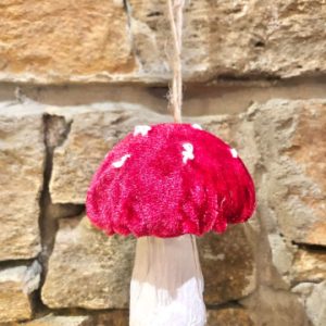 Red Velvet Hanging Mushroom