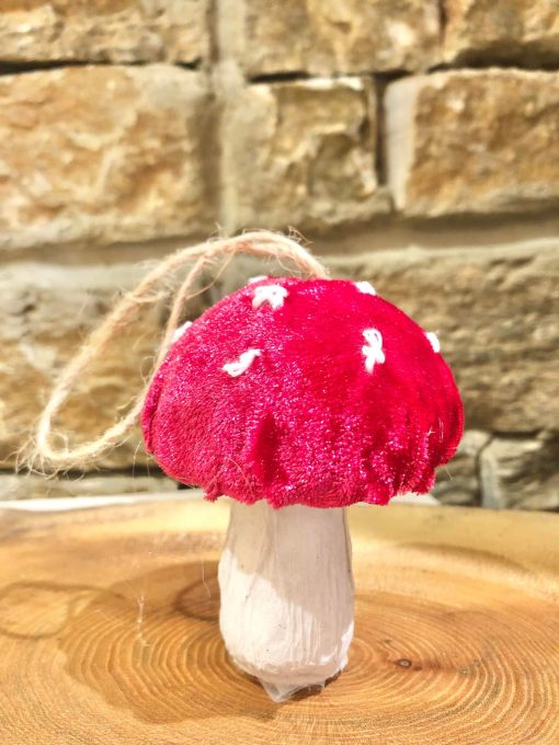 Red Velvet Hanging Mushroom - Image 2