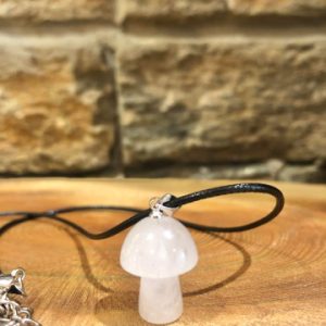 Crystal Mushroom Necklace Clear Quartz