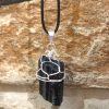 Black Tourmaline Rough Crystal Wrapped Necklace - Image 2