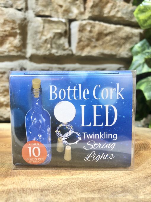 Bottle Cork LED Twinkling Ice White - Two Pack