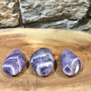 Chevron Amethyst Crystal Tumble Stone 4cm