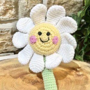 Organic Crochet Rattle Daisy