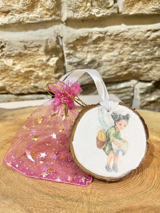 Log Slice Tooth Fairy Door Hanger & Bag - Image 2