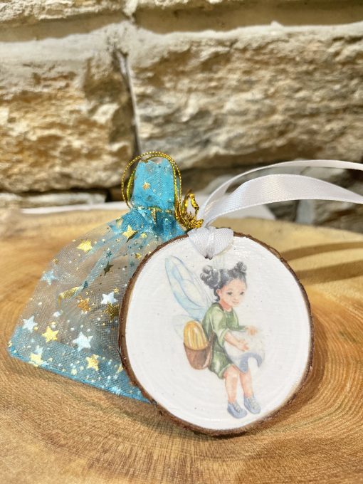 Log Slice Tooth Fairy Door Hanger & Bag - Image 3