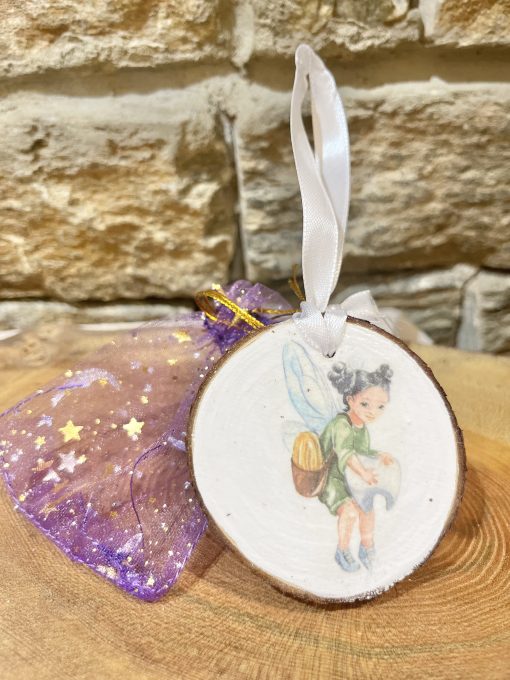 Log Slice Tooth Fairy Door Hanger & Bag - Image 4