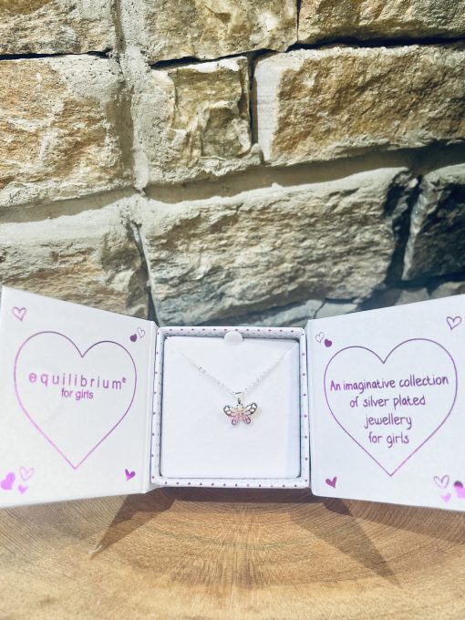 Metallic Rainbow Butterfly Necklace - Image 3