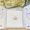 Metallic Rainbow Butterfly Necklace