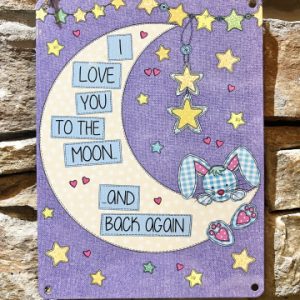 I Love You To The Moon Metal Sign