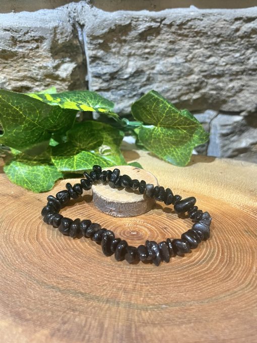 Crystal Chip Bracelet - Obsidian