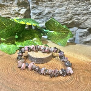 Crystal Chip Bracelet - Rhodonite
