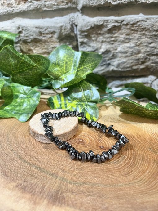 Crystal Chip Bracelet - Hematite